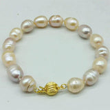 Pink Purple Freshwater Pearl Bracelet 7.5 Inch Woman Jewelry