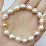 Pink Purple Freshwater Pearl Bracelet 7.5 Inch Woman Jewelry