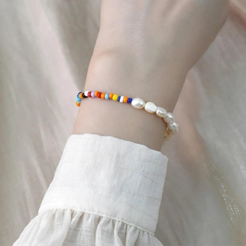 Natural Freshwater Pearl Bracelet Colorful Bead Jewelry