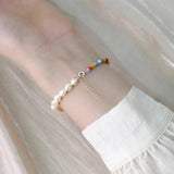 Natural Freshwater Pearl Bracelet Colorful Bead Jewelry