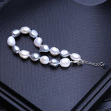Natural Freshwater Baroque Pearl Bracelet Big Beads Jewelry Gift
