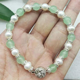 Freshwater Pearl & Green Jade Bracelet