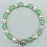 Freshwater Pearl & Green Jade Bracelet