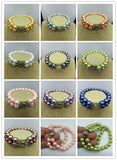 10mm Shell Pearl Round Bead Bracelet 7.5 inch Multicolor Boutique Bracelet