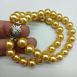 10mm Shell Pearl Round Bead Bracelet 7.5 inch Multicolor Boutique Bracelet
