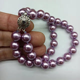 10mm Shell Pearl Round Bead Bracelet 7.5 inch Multicolor Boutique Bracelet