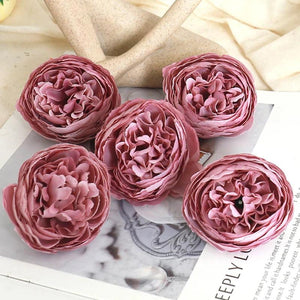 5pcs Peony Head Artificial Flowers Christmas Wreath Home Wedding DIY Decoration
