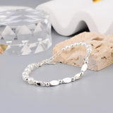 925 Silver Bracelet Vintage Pearl Geometric Sweet Jewelry