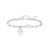 925 Silver Bracelet Women Girls Pearl Adjustable Bracelets Bangles