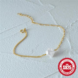 Double Pin Irregular Pearl Bracelet Beaded Baroque Adjustable Bracelet