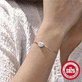 Double Pin Irregular Pearl Bracelet Beaded Baroque Adjustable Bracelet