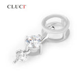 Round 925 Silver Zircon Pearl Pendant Mounting Women Jewelry