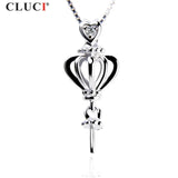 S925 Sterling Silver Crown Pendant Mounting for Women