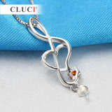 Silver 925 Heart Shaped Charm Pendant for Women SP070SB
