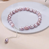 Freshwater Pearls Rice Shape Multicolored Bracelet S925 Silver Chain