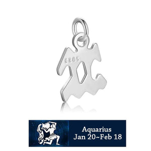 925 Silver 12 Constellation Charm Pendant for Jewelry