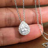 Emerald Zircon Chocker Necklace 925 Silver Wedding Pendants