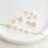 Natural Freshwater Pearls with Large Holes, Nearly Round Beads