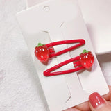 Strawberry Hair Clips Cute Fruit Resin Side Clip