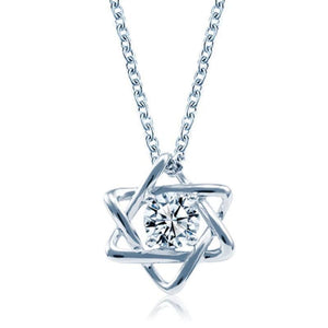 Sterling Silver Star of David Necklace Judaica Hebrew Jewelry Hanukkah Pendant