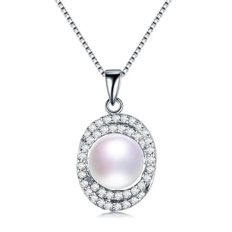 925 Silver Zircon & Pearl Pendant