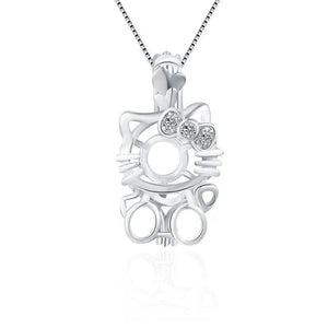 925 Sterling Silver Cat-shaped Pendant Charm for Women