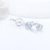 925 Sterling Silver Cat-shaped Pendant Charm for Women