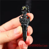 Jade Sword Pendant Necklace Green Amulet Chinese Charm