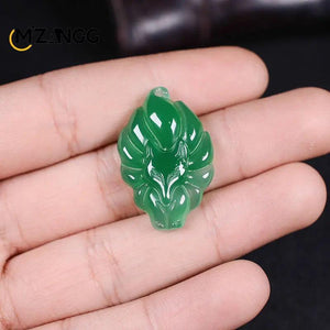 Nine-tailed Fox Pendant Chalcedony Agate Necklace