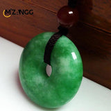 Jadeite Green Peace Buckle Necklace Personality Jewelry Men's and Women's