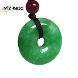Jadeite Green Peace Buckle Necklace Personality Jewelry Men's and Women's