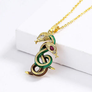 925 Silver Enamel Epoxy Snake Pendant Necklace