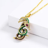 925 Silver Enamel Epoxy Snake Pendant Necklace