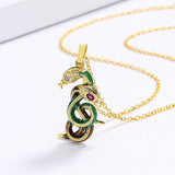 925 Silver Enamel Epoxy Snake Pendant Necklace