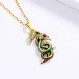 925 Silver Enamel Epoxy Snake Pendant Necklace