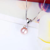925 Sterling Silver Three Stone Pearl Pendant for Girls