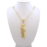 Golden Saint Jude Necklace 14K Plated San Judas Necklace Chain