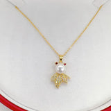 Goldfish Freshwater Pearl Necklace 14K Plated Women's Jewelry Gift