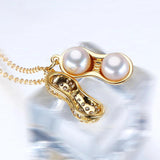 Freshwater 7-8mm Pearl Peanut Pendant Jewelry for Women