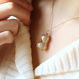 Freshwater 7-8mm Pearl Peanut Pendant Jewelry for Women