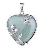 Chrysoprase Heart Amulet Pendant Zodiac Reiki Silver