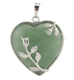 Chrysoprase Heart Amulet Pendant Zodiac Reiki Silver
