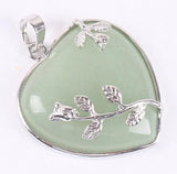 Chrysoprase Heart Amulet Pendant Zodiac Reiki Silver