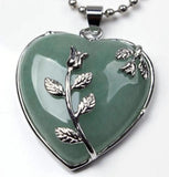 Chrysoprase Heart Amulet Pendant Zodiac Reiki Silver