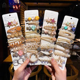 Geometric Rhinestone Pearl Hair Clip Barrette Headwear