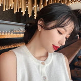 Pearl French Flower Earrings Retro Net Red Temperament Earrings