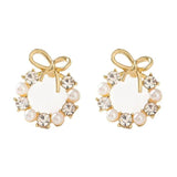 Pearl French Flower Earrings Retro Net Red Temperament Earrings