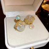 Rhinestone Studs Earrings Retro Palace Earrings