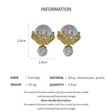 Rhinestone Studs Earrings Retro Palace Earrings