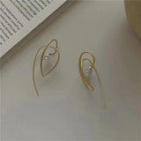 Metal Irregular Pearl Earrings European And American Style Personality